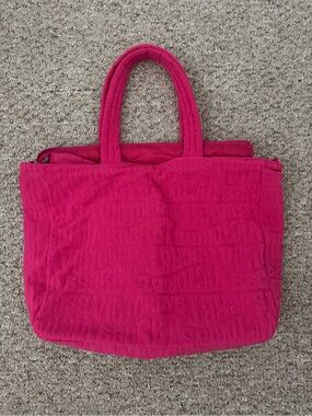 Victoria's Secret Hot Pink Textured Tote Bag